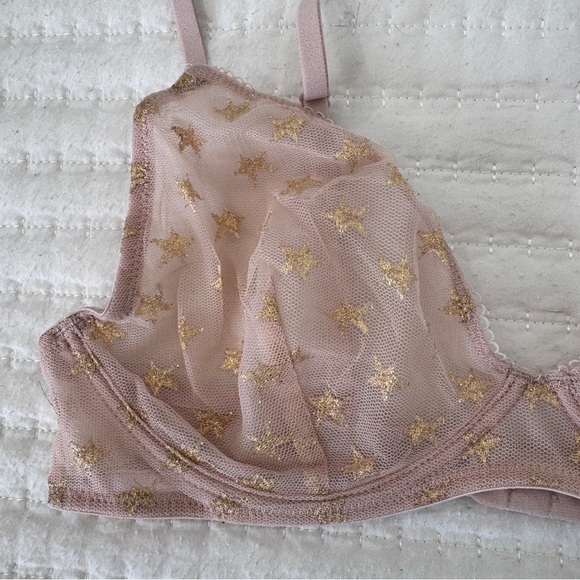 Free People Mesh Underwire Star Embroidered Bra - Picture 2 of 6